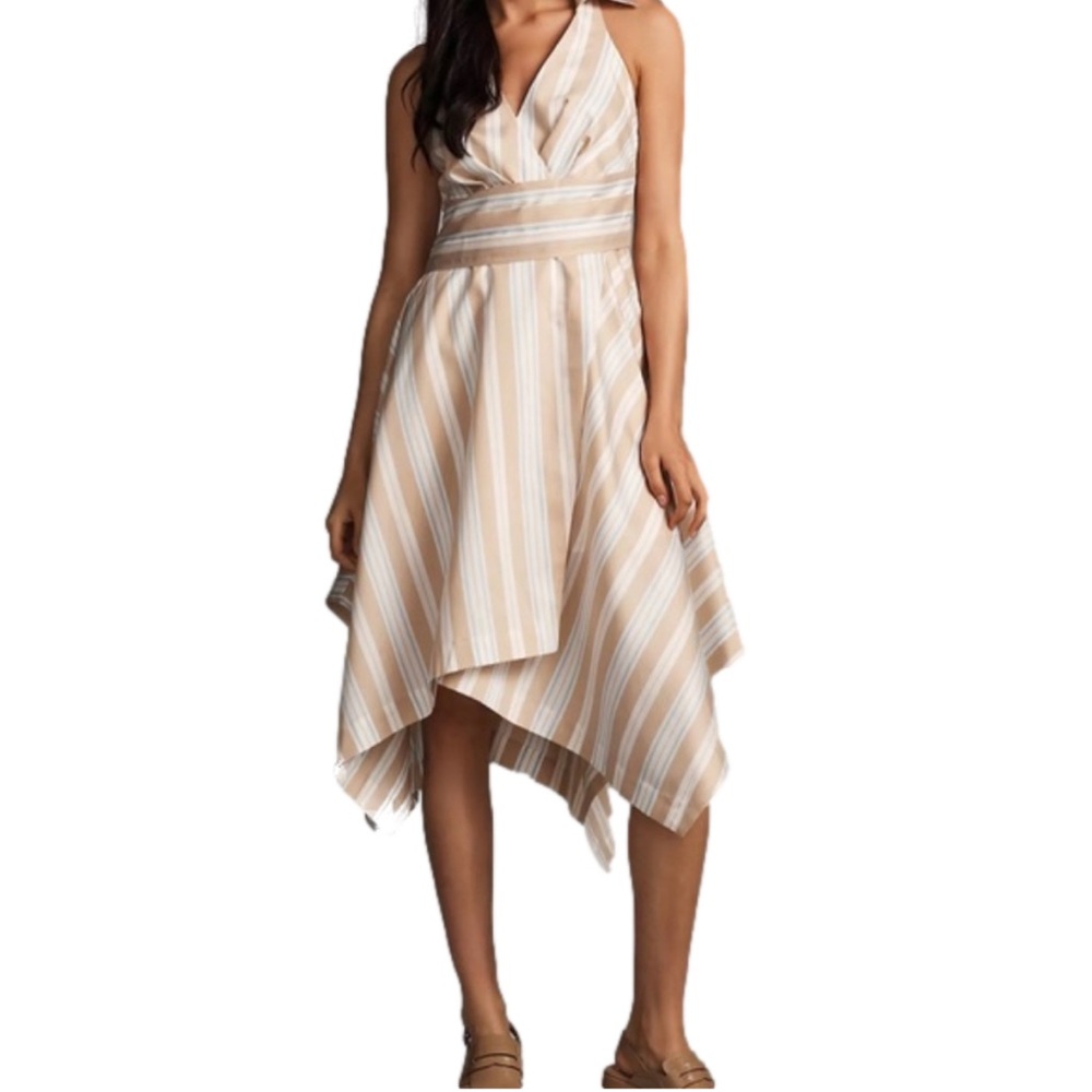 Asymmetrical Striped Dress Anthropologie sz 8